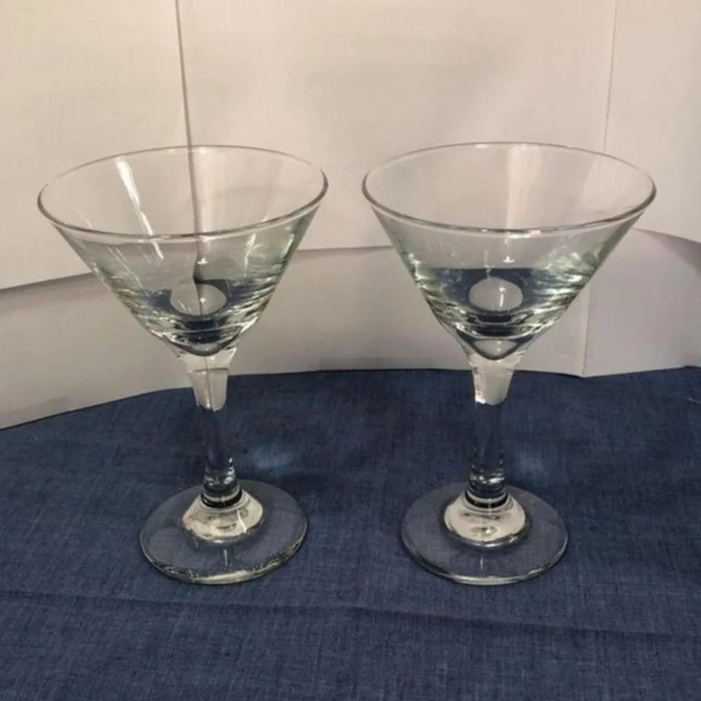 Set‎ of 2 Martini Glasses Cocktail Barware Drinkware